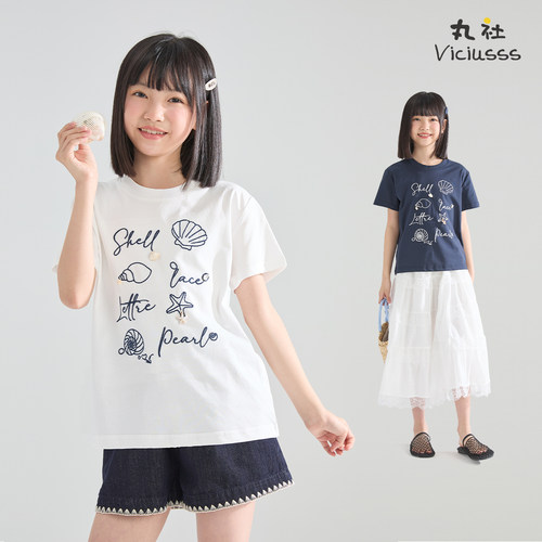 【中大童】viciusss女童短袖T恤