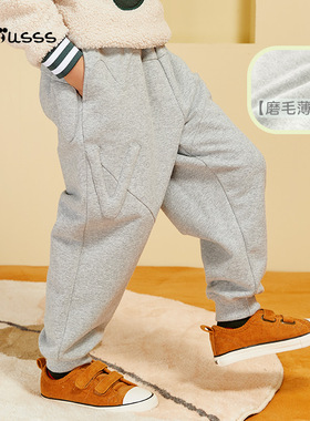 Viciusss男童磨毛薄绒裤子2025新款秋冬季休闲裤儿童加厚保暖长裤