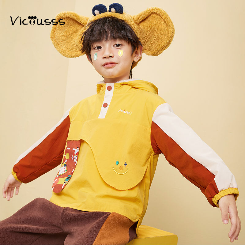 Viciusss男童外套薄绒2025冬新款