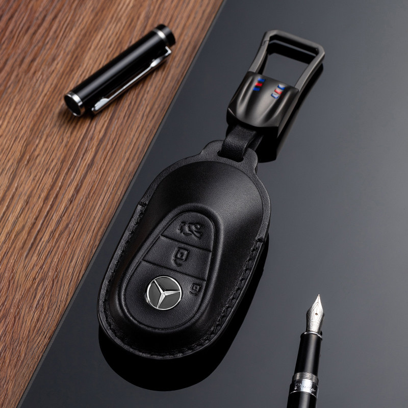 2021款奔驰s级钥匙套真皮s400l包s450l壳22款c级c260专用车钥匙扣