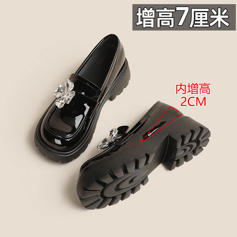 2024中跟女鞋厚底乐福鞋