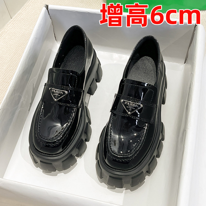 单鞋复古厚底增高小码32