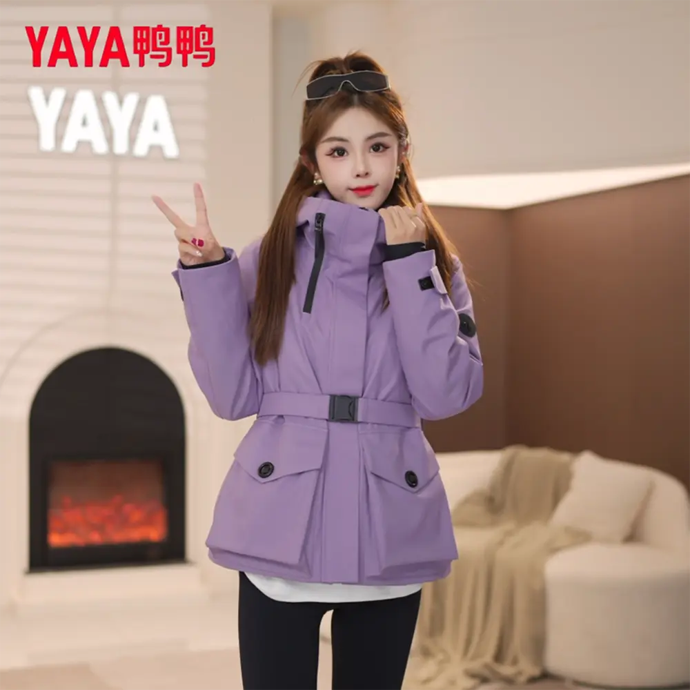 紫色收腰显瘦派克服洋气百搭