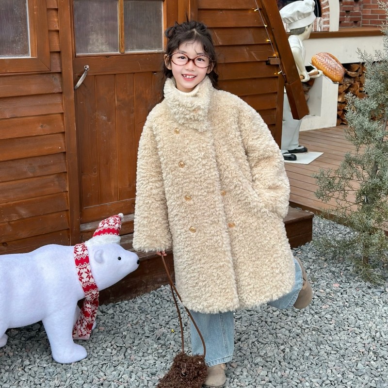 盼盼熊女童皮草仿羊羔绒毛毛外套2026儿童皮毛一体大衣加厚冬季装,童装/婴儿装/亲子装,皮草/仿皮草,淘宝优惠券,粉丝福利购,淘宝优惠卷