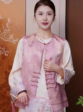 【蝶舞背心】新中式女装中国风马甲盘扣背心春秋款上衣EPL100107