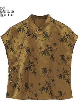 新中式国风女装提花马甲背心女夏季新款醋酸无袖上衣EPL100123