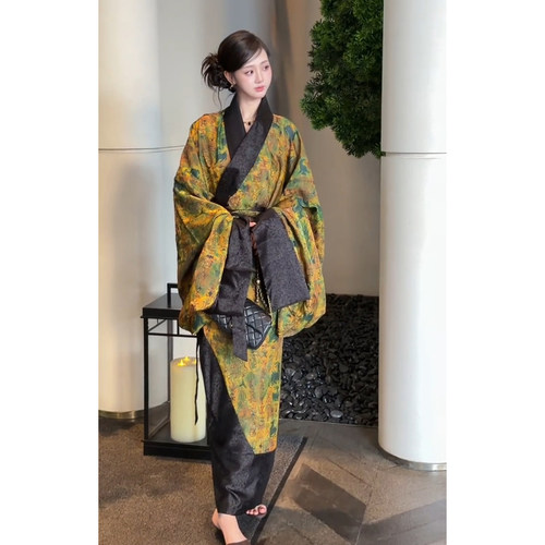 西汉低腰鱼尾曲裾复原战国袍汉服女2026新款成人交领大袖衫古装夏