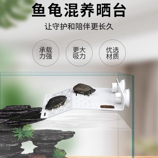 乌龟缸晒台爬台家用龟缸造景休息平台龟爬坡深水浮台生态小型鱼缸