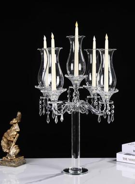 户外防风多头水晶烛台欧式