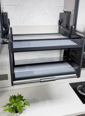 收纳柜置物架下拉式调味篮