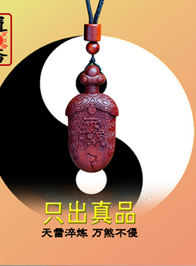 【道观发货】雷击枣木吊坠精雕紫薇讳牌宝剑七星平安祝福守护挂件