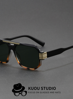 潮牌个性飞行员太阳镜男墨镜女复古蛤蟆镜开车驾驶遮阳镜时尚街拍