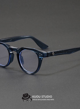 复古玳瑁纹圆框眼镜防蓝光潮流小众设计感装饰镜架文艺风男女通用