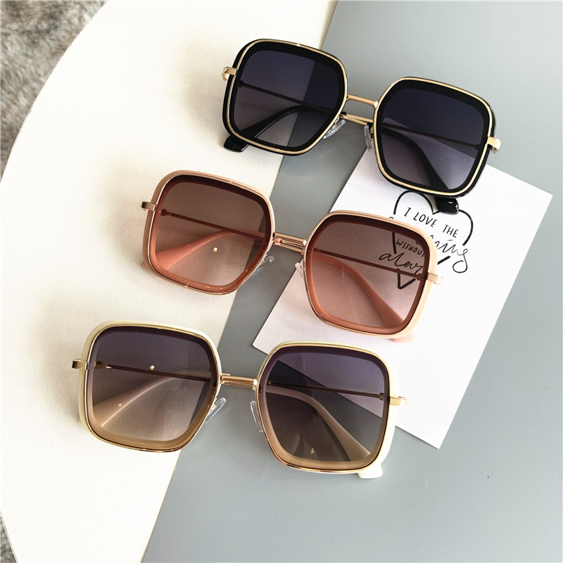 新款太阳镜女粉茶色大框墨镜大脸偏光防紫外线ins眼镜韩版潮男