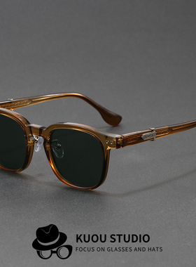 复古丙酸插针防晒方框太阳镜