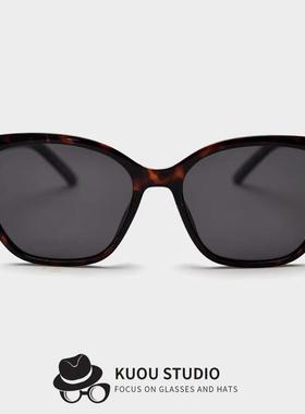 新款超轻TR90偏光抬眼眼镜潮女墨镜猫形平光镜架欧美网红街拍