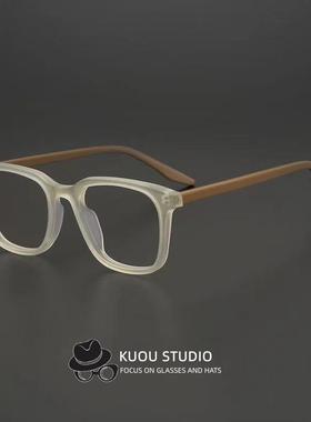 设计师磨砂方框眼镜 灰绿色文艺范复古近视镜 潮男眼镜架高街fog