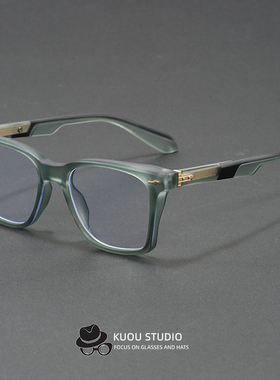 外贸小众眼镜框架男女板材手工方形粗框个性近视防蓝光变色平光镜