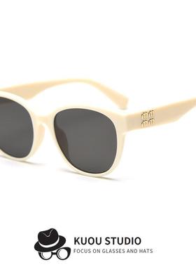 新款欧美大框时尚复古猫形太阳镜潮男女网红玳瑁色偏光墨镜