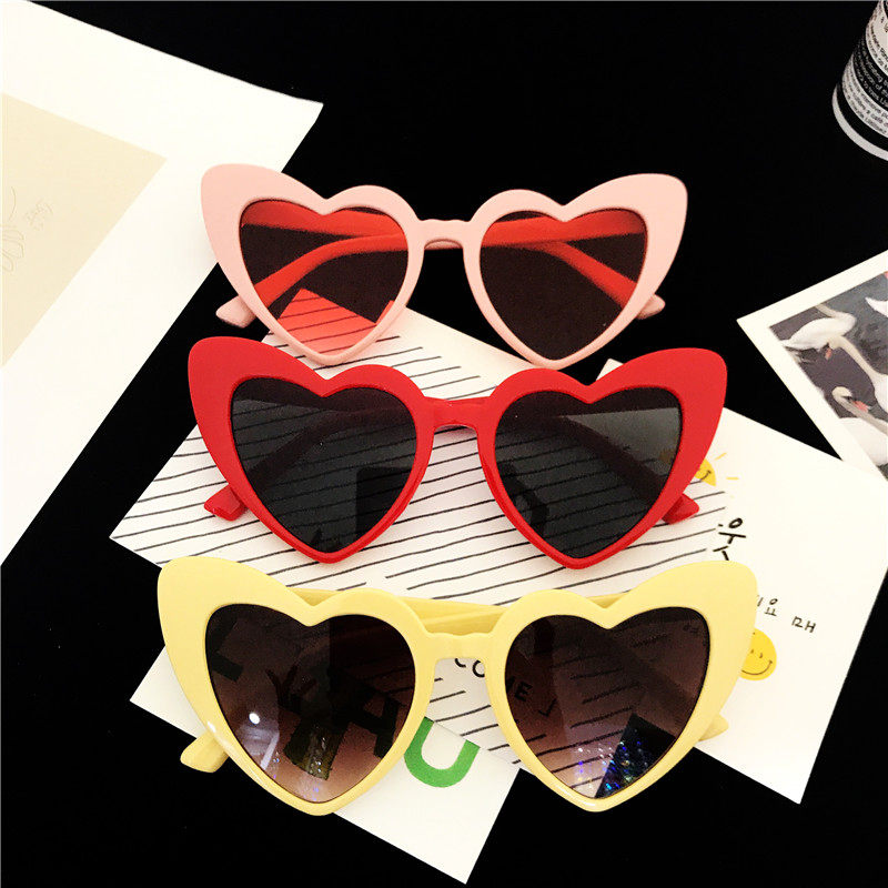 韩国原宿ulzzang网红明星同款爱心太阳镜欧美ins复古前卫墨镜女潮