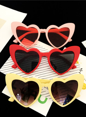 韩国原宿ulzzang网红明星同款爱心太阳镜欧美ins复古前卫墨镜女潮