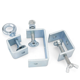 金超镀锌老虎夹子管卡方型u型c型固定夹具夹紧器手拧吊环紧固夹卡