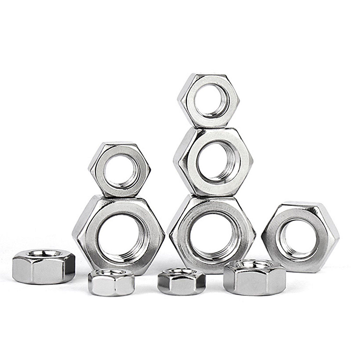 金超201不锈钢材质螺母六角母DIN934螺帽左旋螺丝帽M6M8M10M12M14