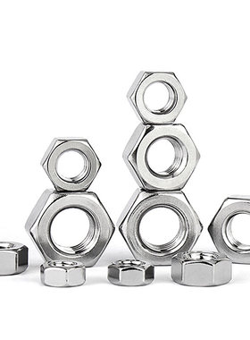 金超黑色304材质螺母六角螺母DIN934螺帽左旋螺丝帽M6M8M10M12M14