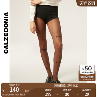 CALZEDONIA卡泽意袜25秋冬新女时尚 袜丝袜MODC2199 印花字母连裤