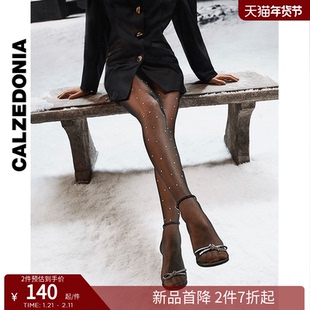 CALZEDONIA卡泽意袜女士30D时尚派对贴钻波点连裤袜丝袜MODC2174