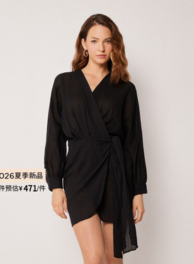 CALZEDONIA卡泽意袜26夏季女海边沙滩轻盈短款系带裹身裙0BDA209