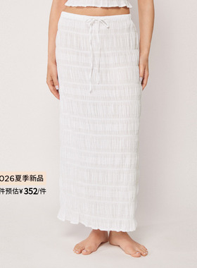 CALZEDONIA卡泽意袜26夏季海边抽绳弹性抽褶荷叶边半身裙0BDG202