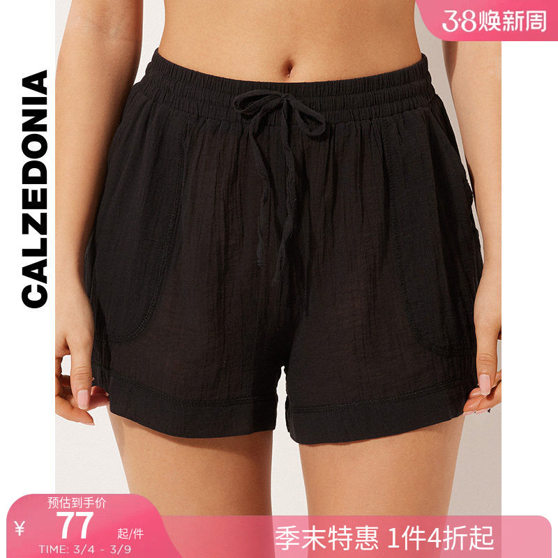 CALZEDONIA卡泽意袜春夏女士时尚休闲简约抽绳宽松短裤0BDP122 - calzedonia官方旗舰店出品