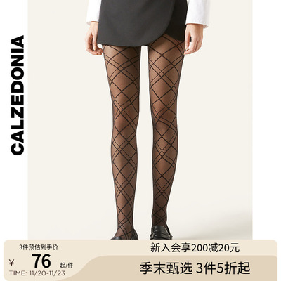 CALZEDONIA卡泽意袜格纹连裤袜