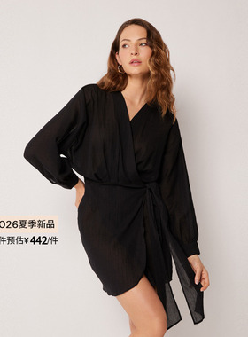 CALZEDONIA卡泽意袜26夏季女海边沙滩轻盈短款系带裹身裙0BDA209