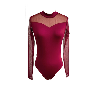 梵之舞红色芭蕾舞练功服舞蹈生艺考形体服体操空中瑜伽连体服长袖