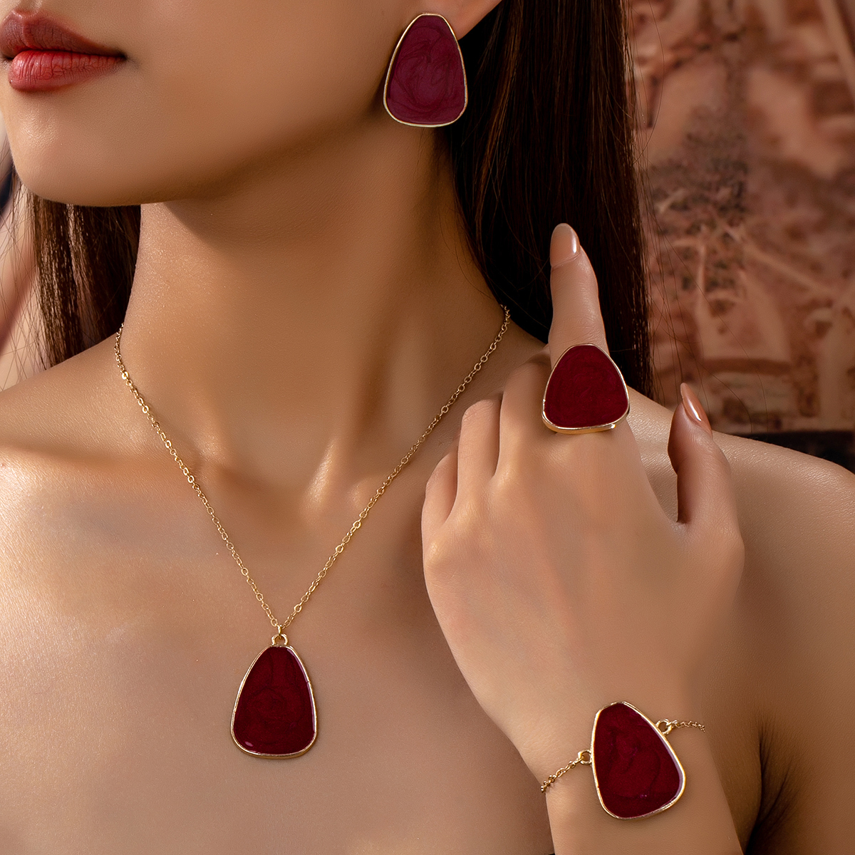 欧美气质百搭时尚简约几何形新款