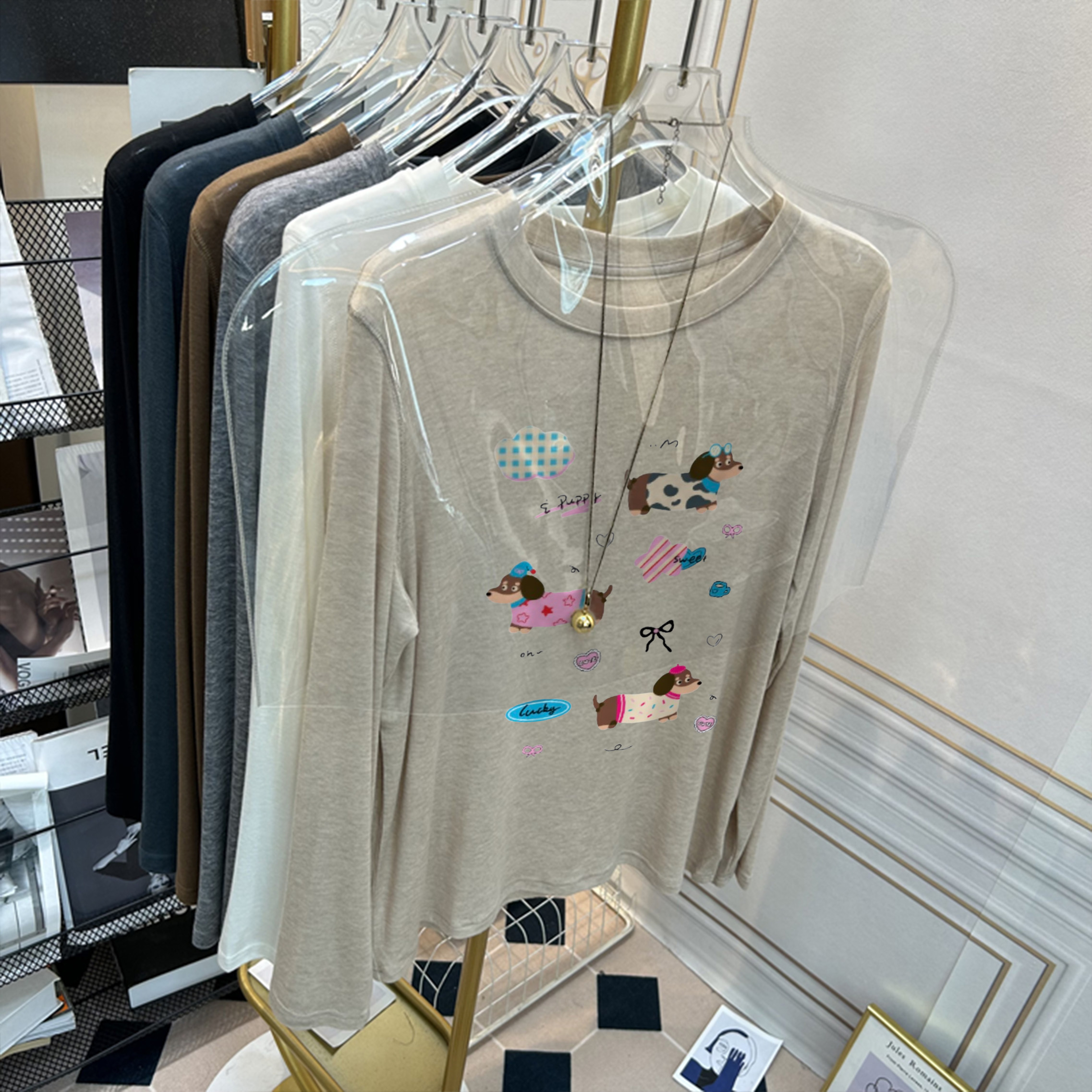 软糯圆领羊毛打底衫2025新款女士秋冬季修身爆款加绒加厚t恤内搭