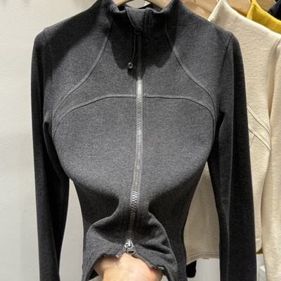 设计感双拉链双面磨毛德绒长袖T恤开衫女2025秋冬新款打底衫上衣