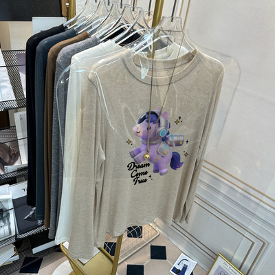 软糯圆领羊毛打底衫2025新款女士秋冬季修身爆款加绒加厚t恤内搭