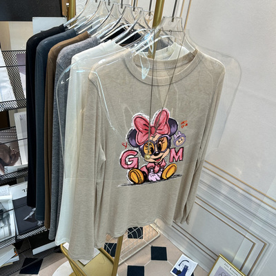 软糯圆领羊毛打底衫2025新款女士秋冬季修身爆款加绒加厚t恤内搭