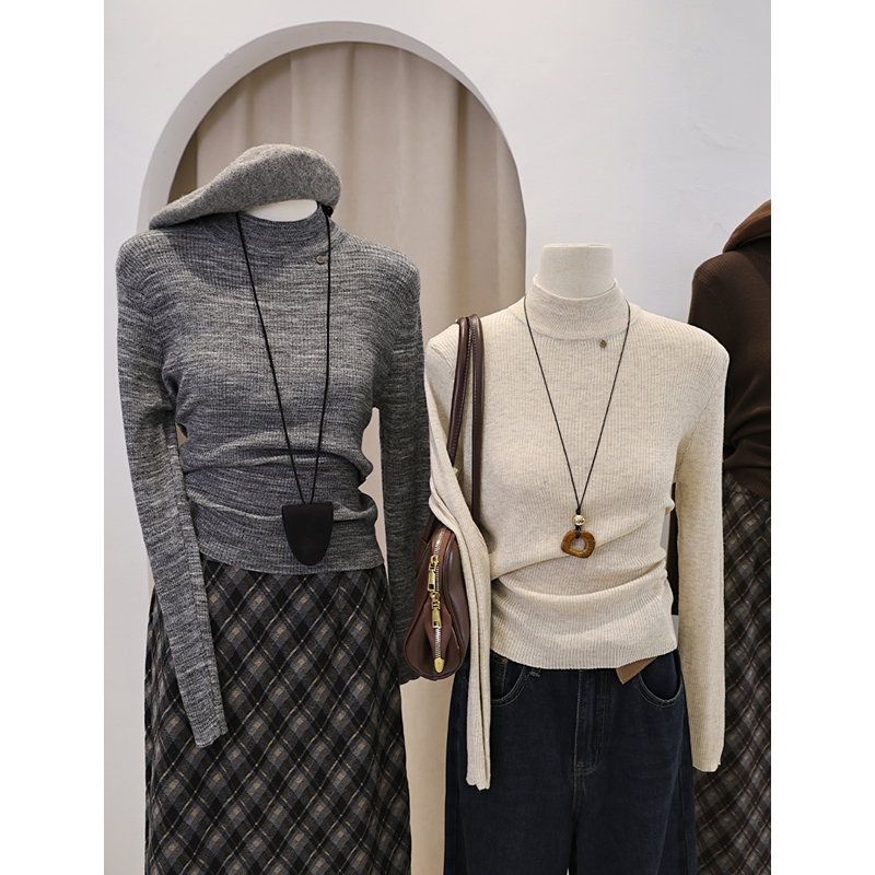 长袖内搭弹力修身显瘦洋气上衣