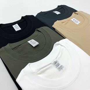 女 厚实白色短袖 230g全棉T恤男正肩基础款 复古纯色纯棉体恤打底衫