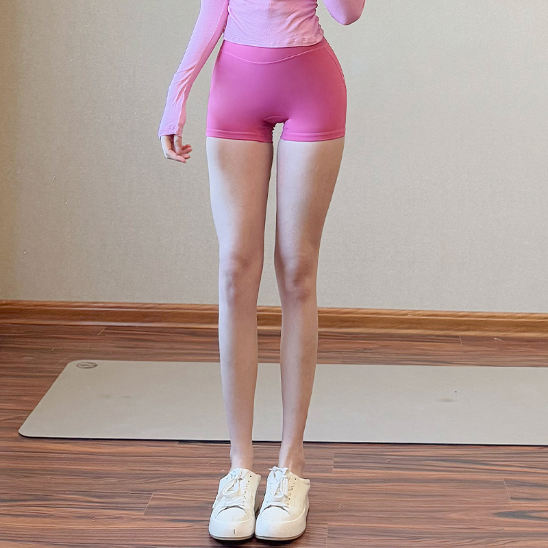 欧美辣妹瑜伽短裤女紧身高腰多巴胺跑步运动普拉提健身短裤外穿夏