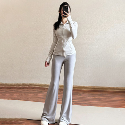 阔腿瑜伽裤垂感宽松休闲运动裤高级感低腰普拉提健身裤秋冬新款