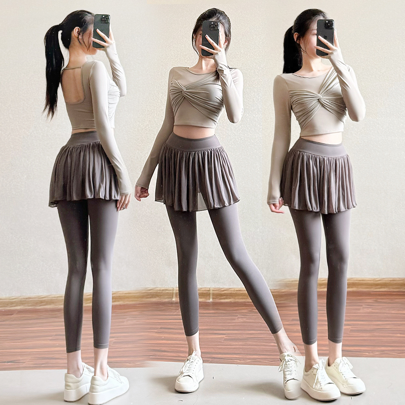 假两件运动裤女防走光跑步健身裤网球羽毛球服速干瑜伽裤裙小个子