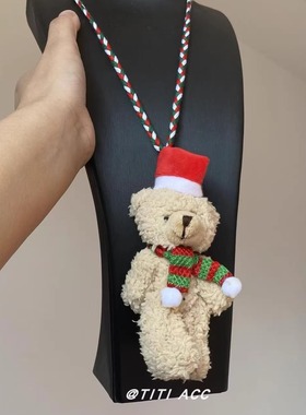 圣诞毛绒项链2025新款红色毛衣链