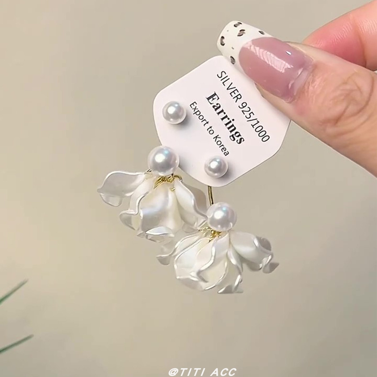 复古法式超仙珍珠花瓣流苏耳钉小众高级感温柔气质两戴式耳环耳饰