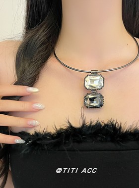 轻奢宫廷风水晶吊坠小众精致项链