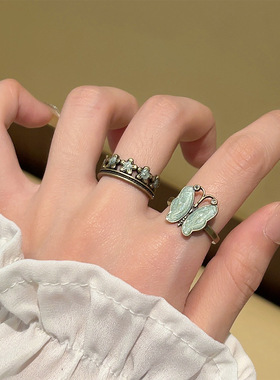 中式复古vintage戒指做旧高级感